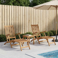 Folding Deck Natural Solid Teak Wood 2x chair