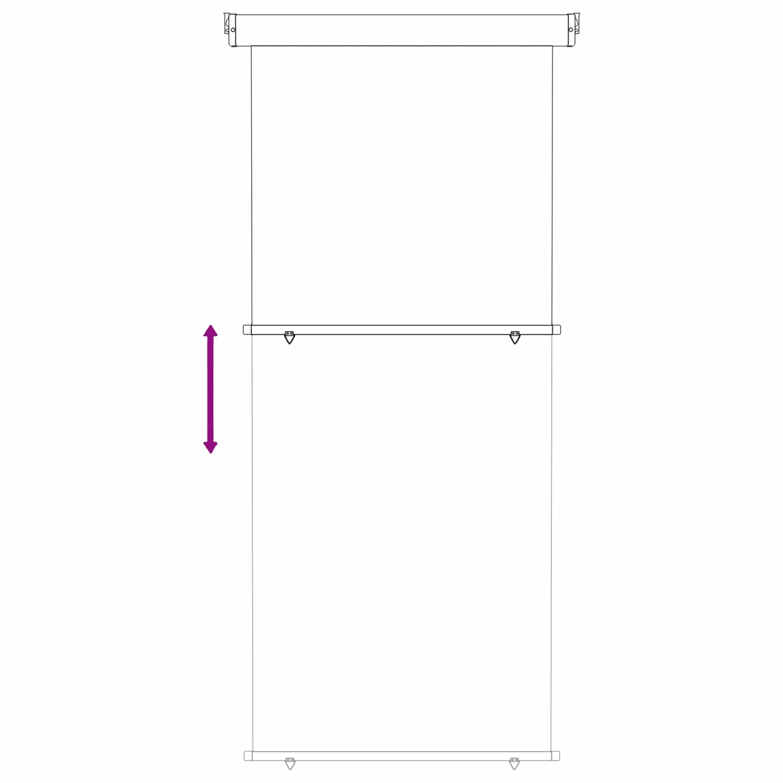 vidaXL Balcony Side Awning 60 x 250 cm 100% polyester iron steel Taupe 5