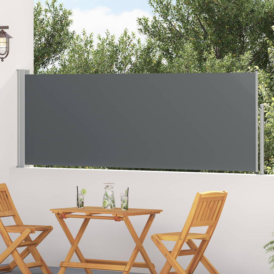Patio Retractable Side Awning 100x314 cm Drop 300 cm Width 100 cm Anthracite