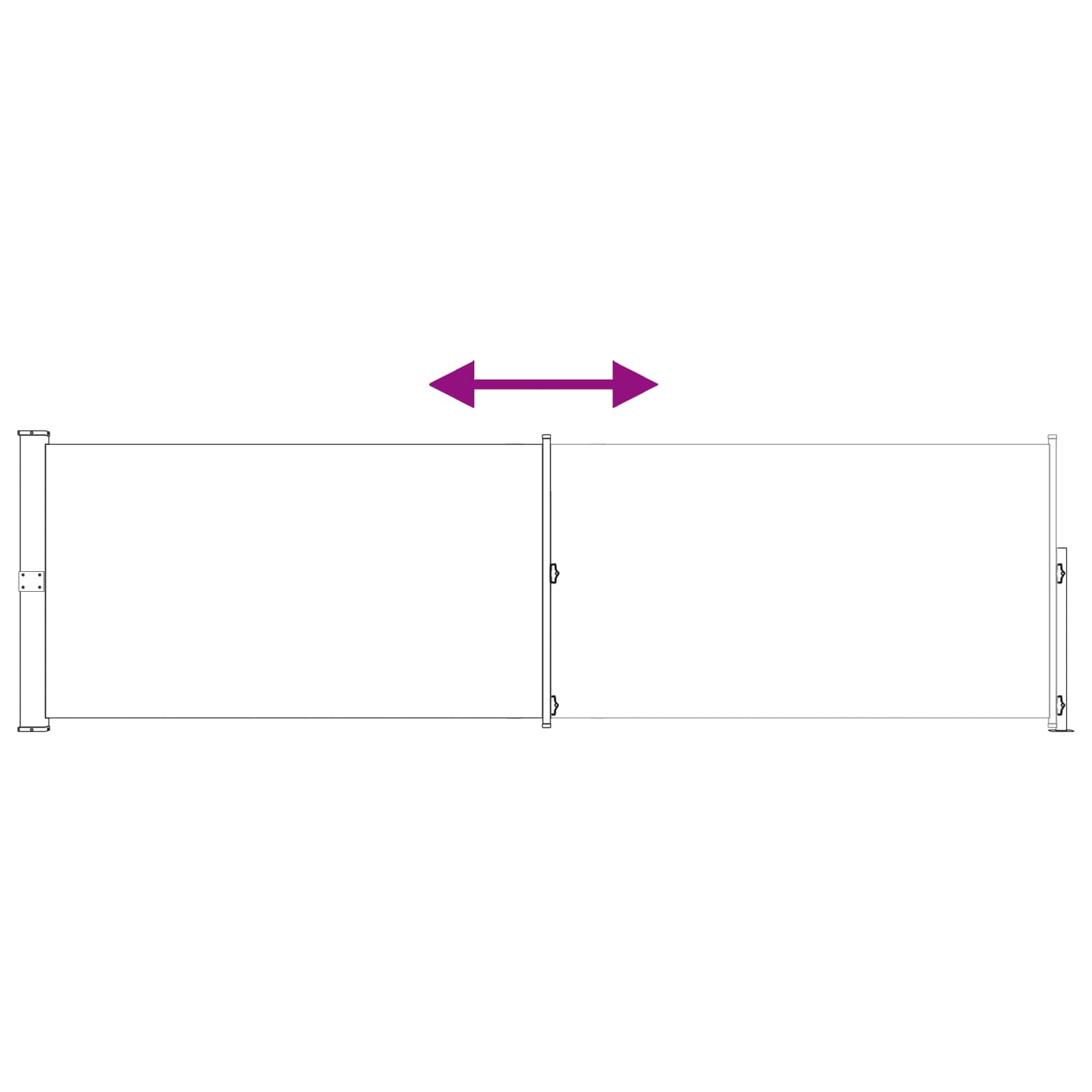vidaXL Retractable Side Awning 160 x 600 cm Polyester Rectangular 6