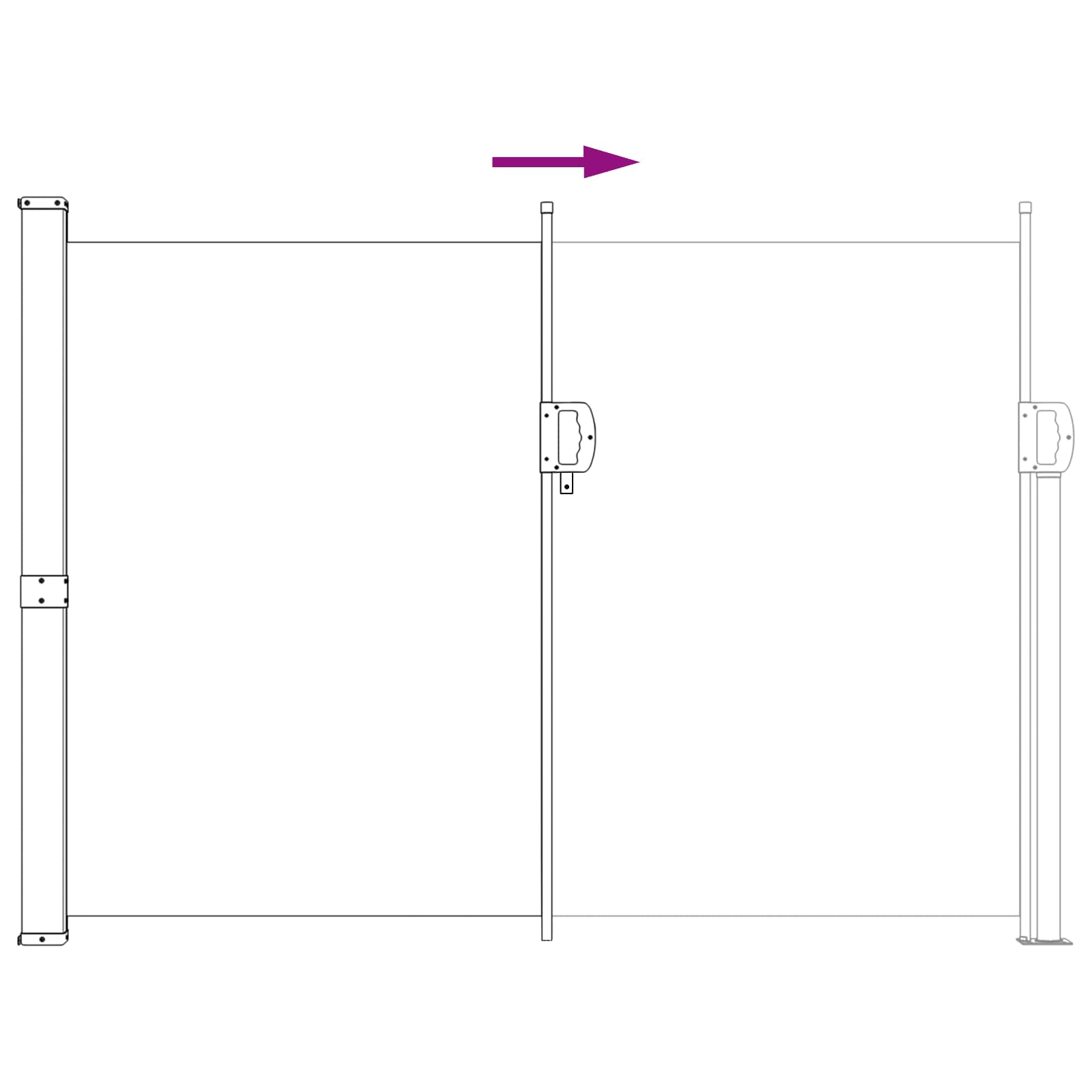 vidaXL Retractable Side Awning 160 x 300 cm 100% polyester iron steel 5