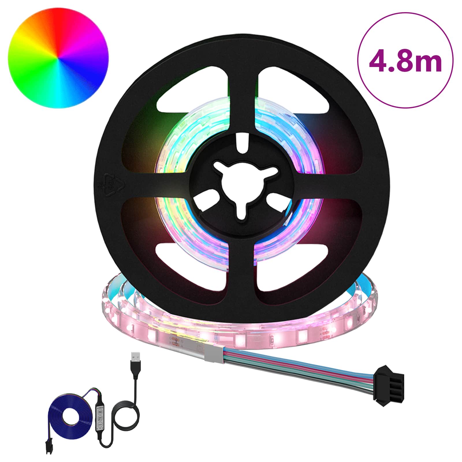 vidaXL LED Strip 12 pcs Black and Transparent Copper and Plastic 2