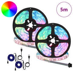 vidaXL LED Strip 2 pcs Black and Transparent Copper and Plastic 2