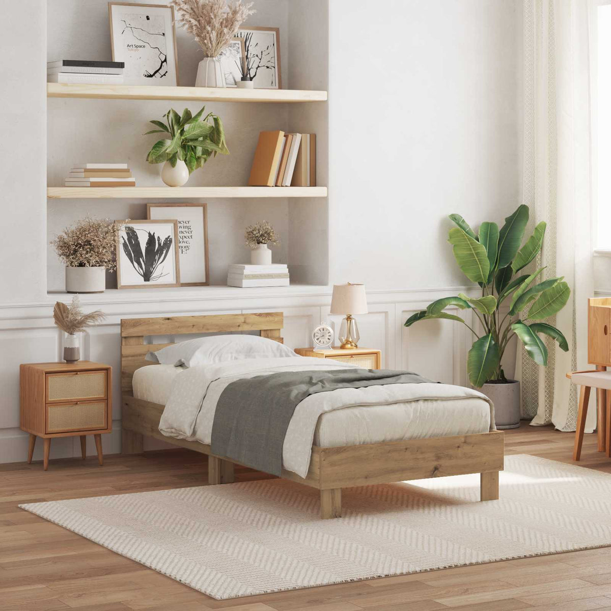 Bed Frame Engineered Wood Artisan Oak 80 x 200 cm