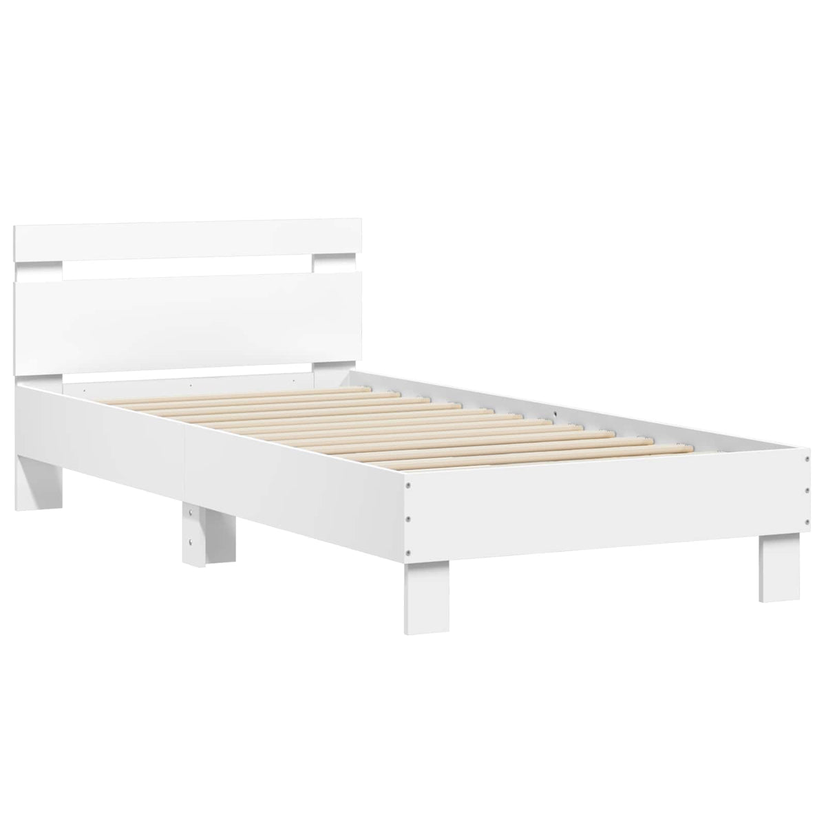 Bed Frame 80 x 200 cm Engineered Wood White