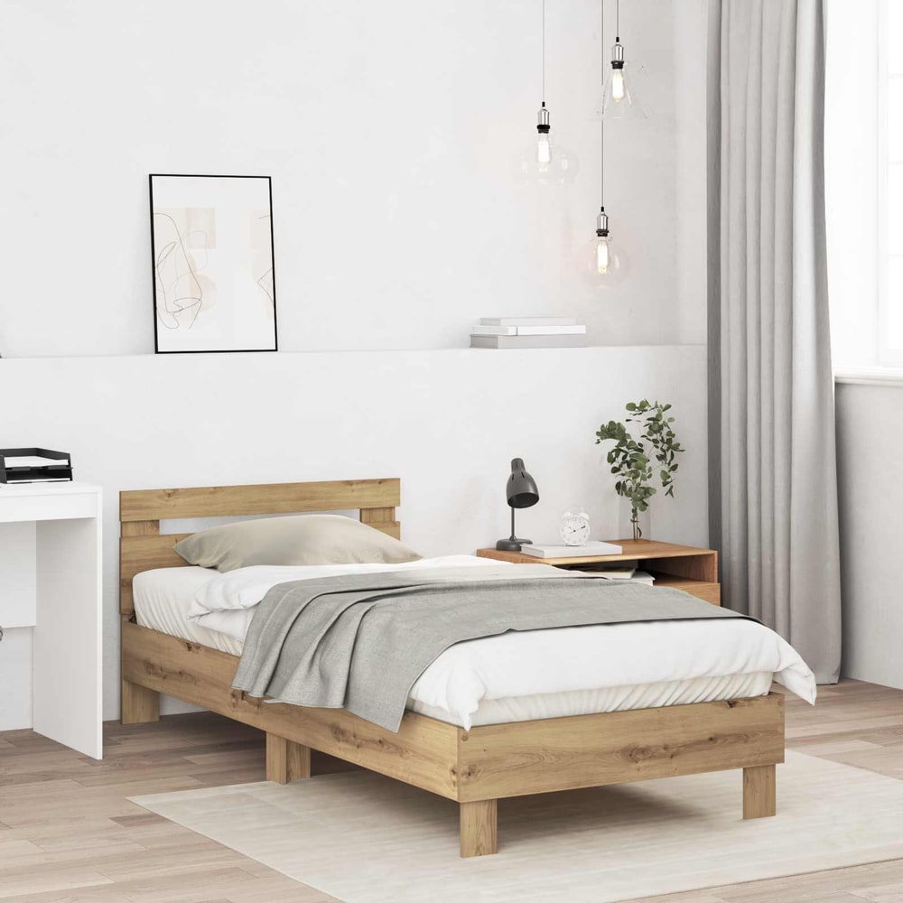 Bed Frame 80 x 200 cm Engineered Wood Artisan oak