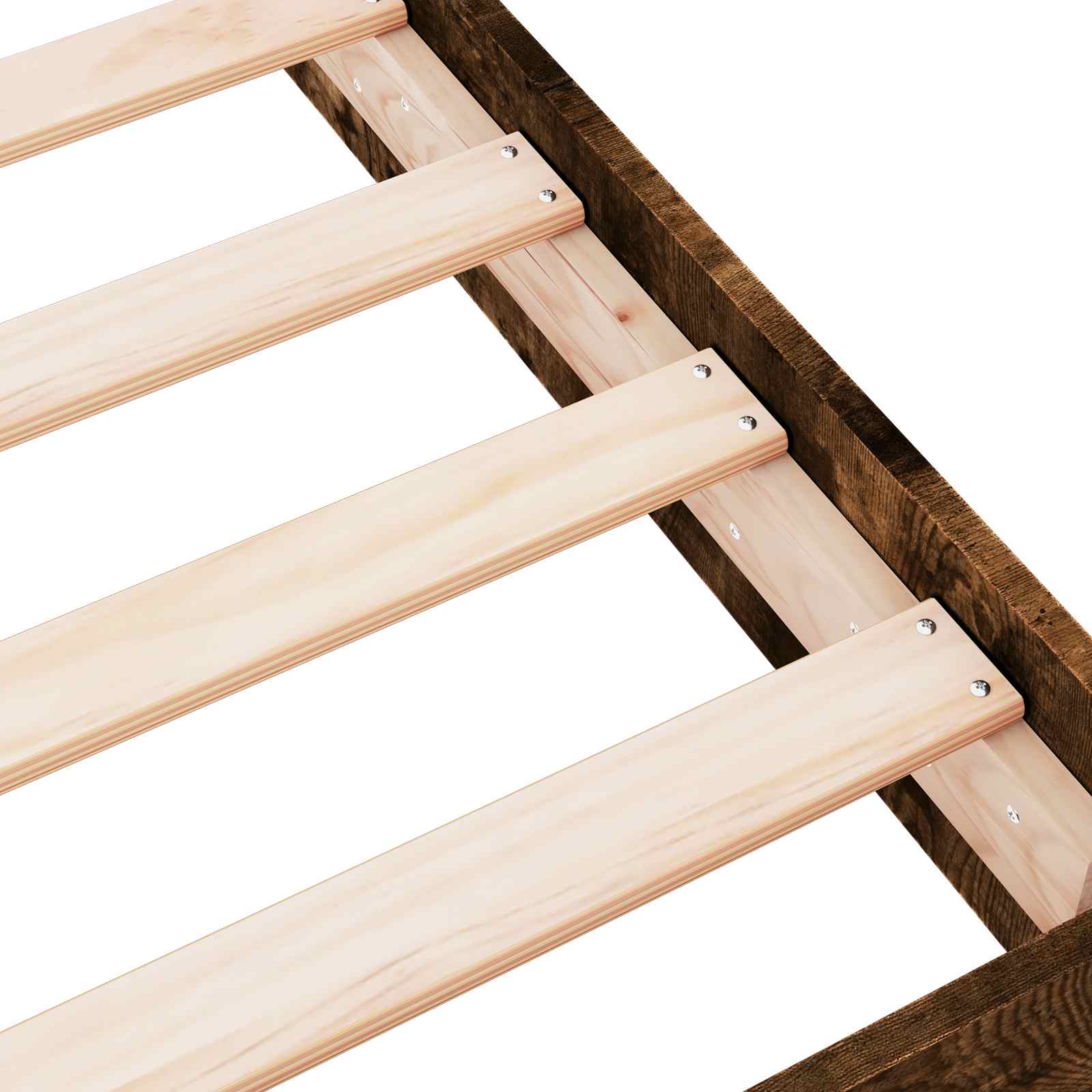 vidaXL Floor Bed Frame Smoked Oak 80 x 200 cm Engineered Wood 6