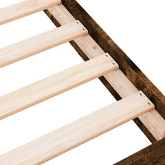 Bed Frame without Mattress Engineered Wood Length 200 cm Height 17 cm Smoked Oak 80 cm