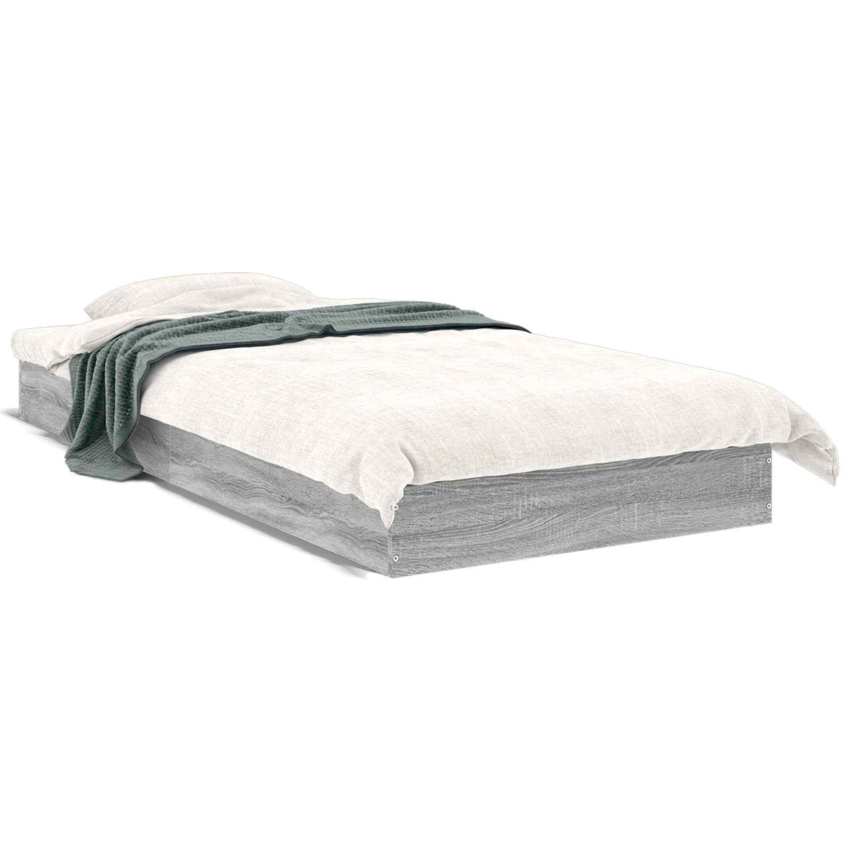 vidaXL Floor Bed Frame Grey Sonoma 80 x 200 cm Engineered Wood 2