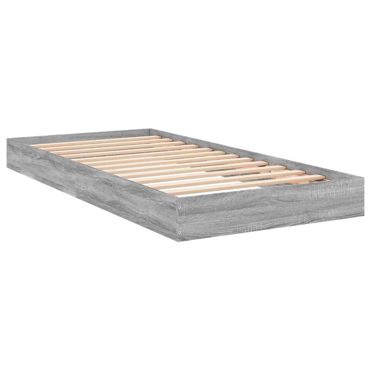 vidaXL Floor Bed Frame Grey Sonoma 80 x 200 cm Engineered Wood 3