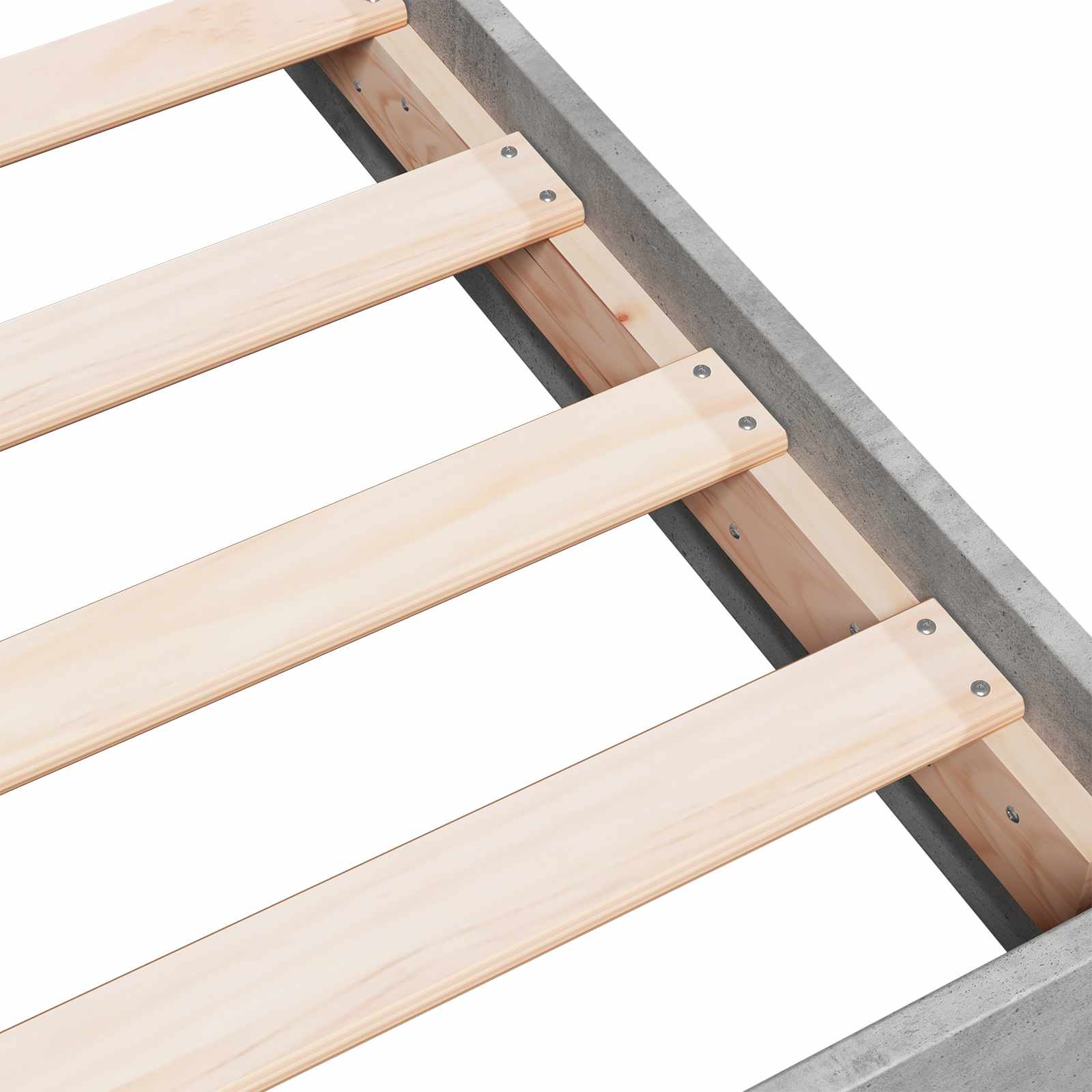 vidaXL Floor Bed Frame Concrete Grey 80 x 200 cm Engineered Wood 6
