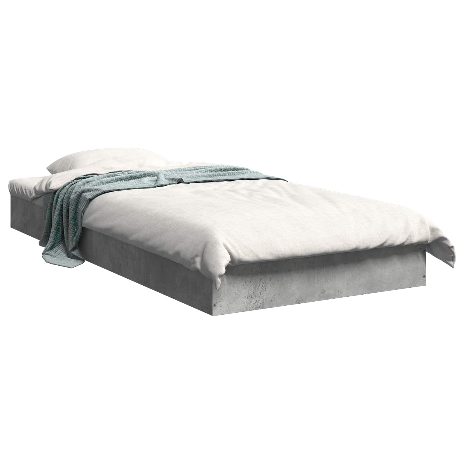 vidaXL Floor Bed Frame Concrete Grey 80 x 200 cm Engineered Wood 2