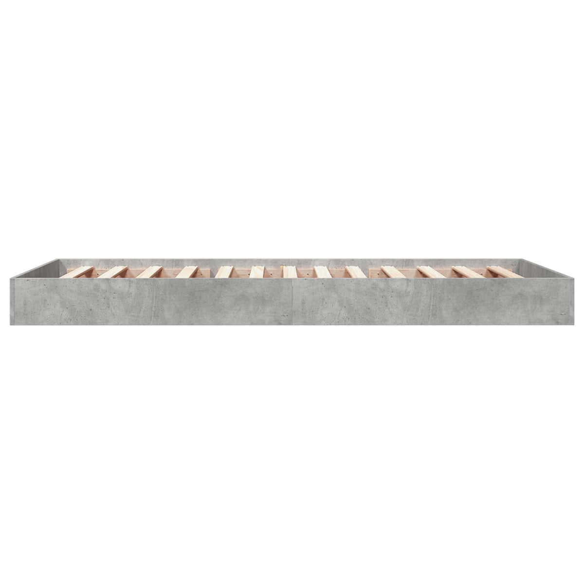 Bed Frame without Mattress Length 200 cm Height 17 cm Concrete Grey 80 cm