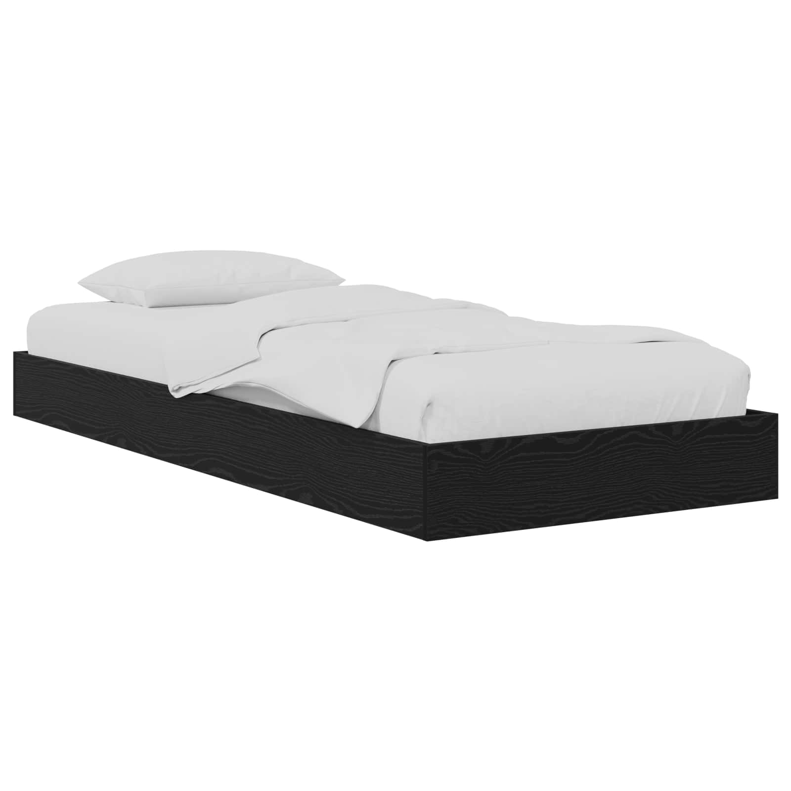 vidaXL Floor Bed Frame Black Oak 80 x 200 cm Engineered Wood 2