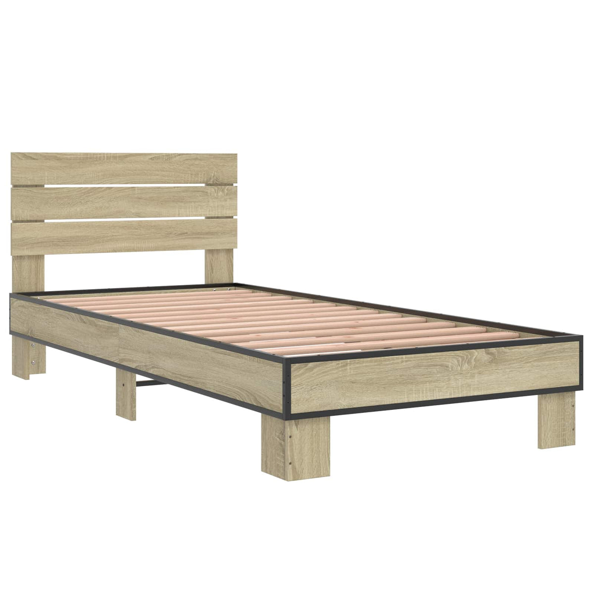 Bed Frame with Headboard 80 x 200 cm Engineered Wood Sonoma oak