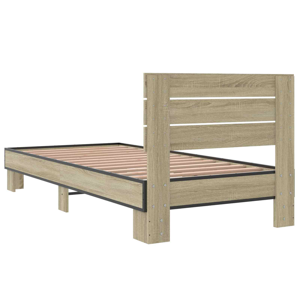 Bed Frame with Headboard 80 x 200 cm Engineered Wood Sonoma oak