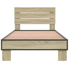 Bed Frame with Headboard 80 x 200 cm Engineered Wood Sonoma oak