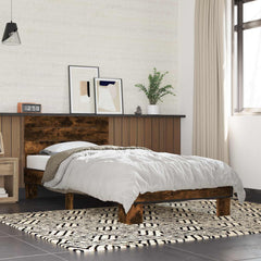 Bed Frame with Headboard 80 x 200 cm Engineered Wood Smoked oak
