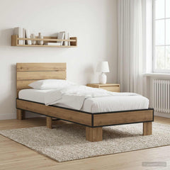 Bed Frame with Headboard 80 x 200 cm Engineered Wood Artisan oak