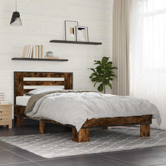 Bed Frame with Headboard 80 x 200 cm Engineered Wood Smoked oak