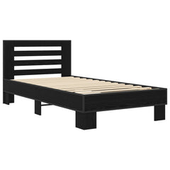 Bed Frame with Headboard 80 x 200 cm Engineered Wood Black oak