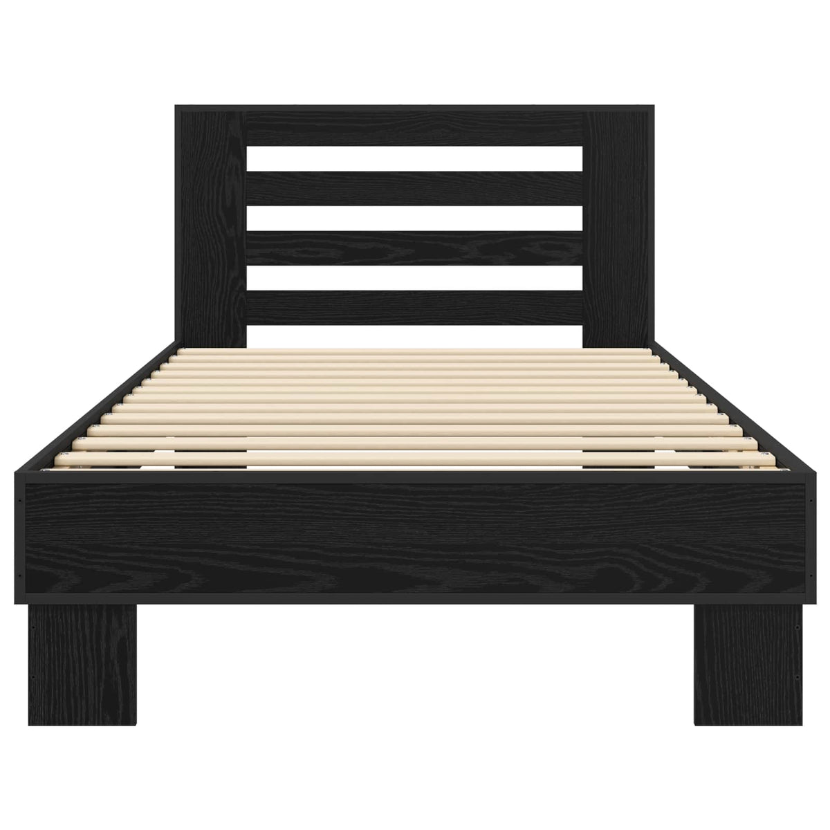 Bed Frame with Headboard 80 x 200 cm Engineered Wood Black oak