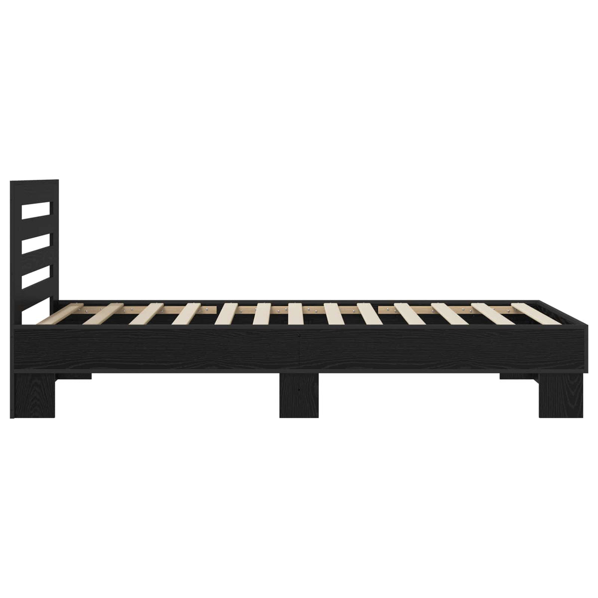 Bed Frame with Headboard 80 x 200 cm Engineered Wood Black oak
