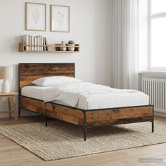 vidaXL Bed Frame with Headboard Old Wood 80 x 200 cm Engineered Wood 1