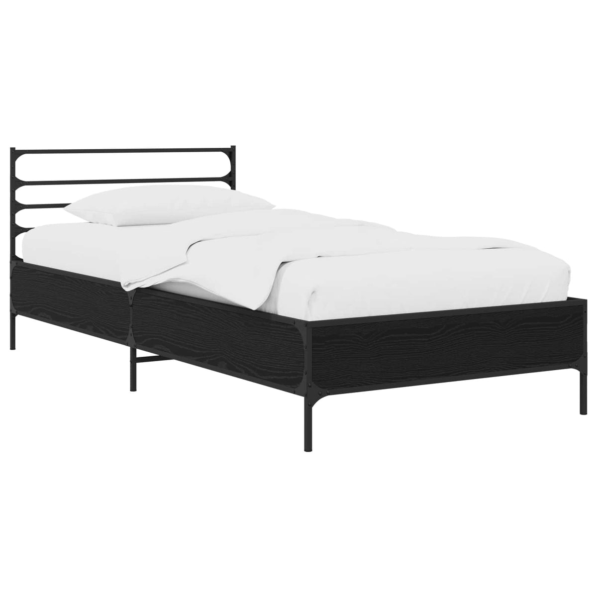 vidaXL Bed Frame Black Oak 80 x 200 cm Engineered Wood 2