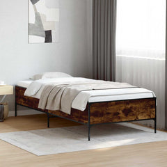 Bed Frame without Mattress Height 44 cm Length 200 cm Smoked Oak 80 cm