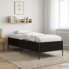 vidaXL Bed Frame Black Oak 80 x 200 cm Engineered Wood 1
