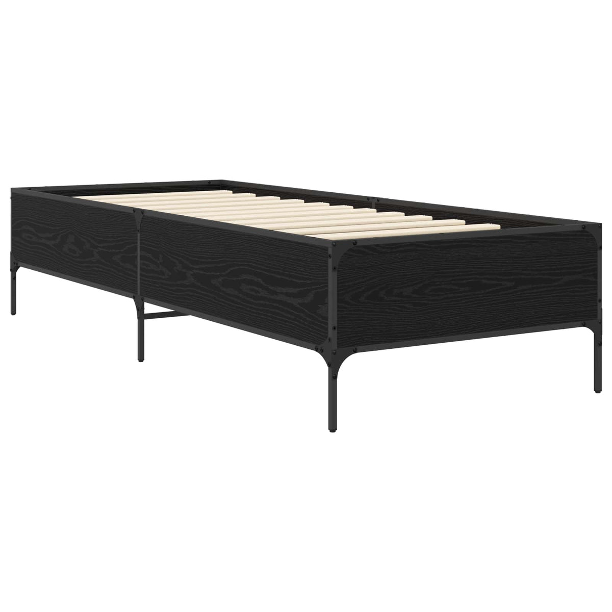 vidaXL Bed Frame Black Oak 80 x 200 cm Engineered Wood 3