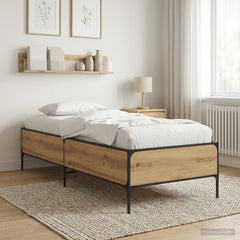 vidaXL Bed Frame Artisian Oak 80 x 200 cm Engineered Wood 1
