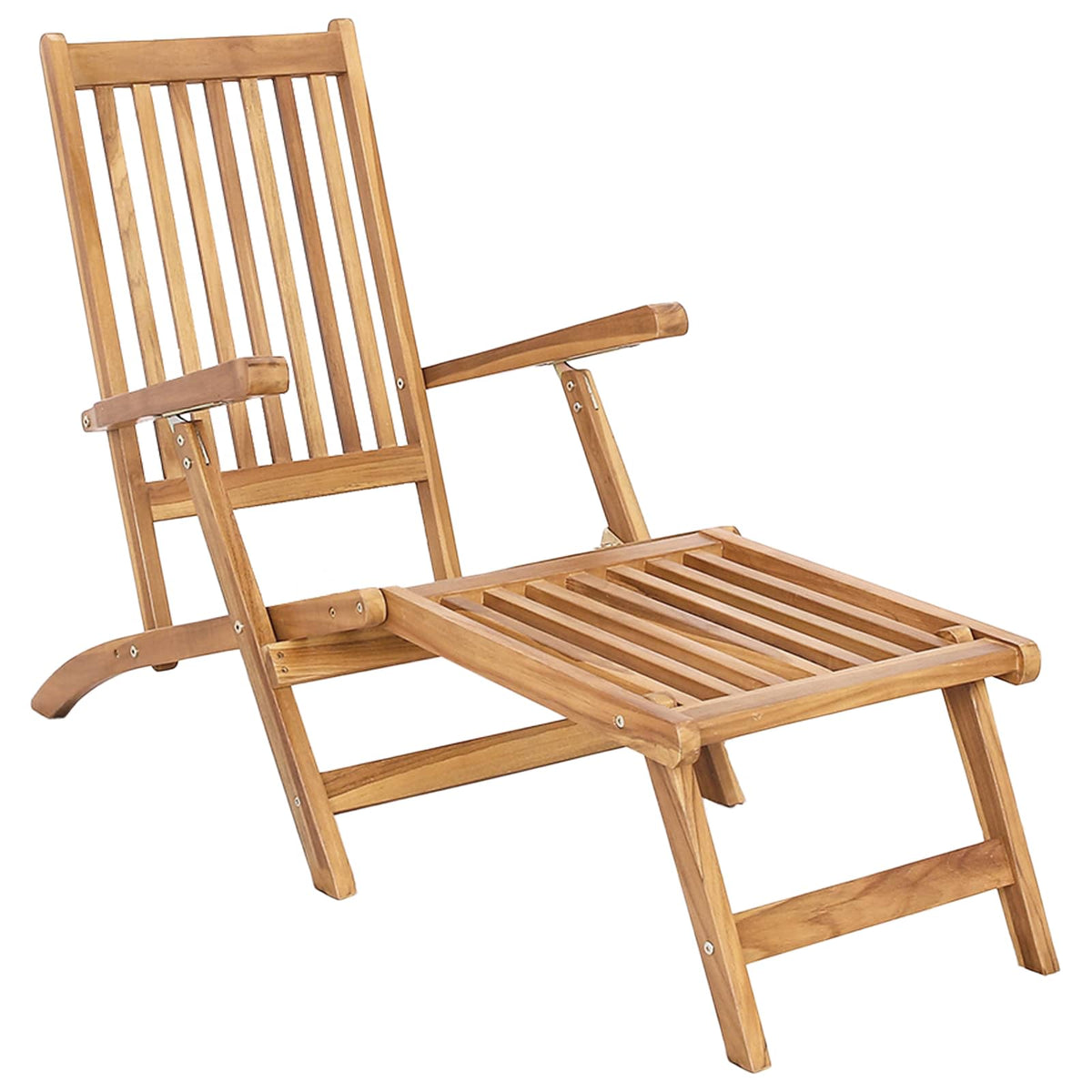 Folding Deck Natural Solid Teak Wood Chair