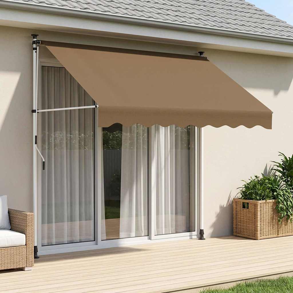 vidaXL Manual Retractable Awning White Frame Width 150 cm