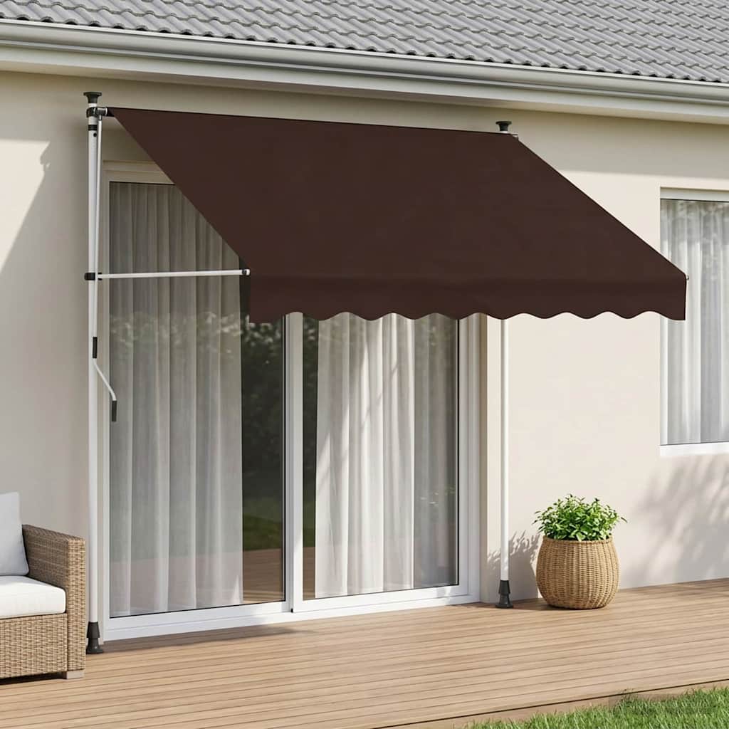 vidaXL Manual Retractable Awning White Frame Width 100 cm