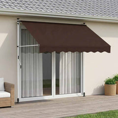 vidaXL Manual Retractable Awning Brown 150 cm 1