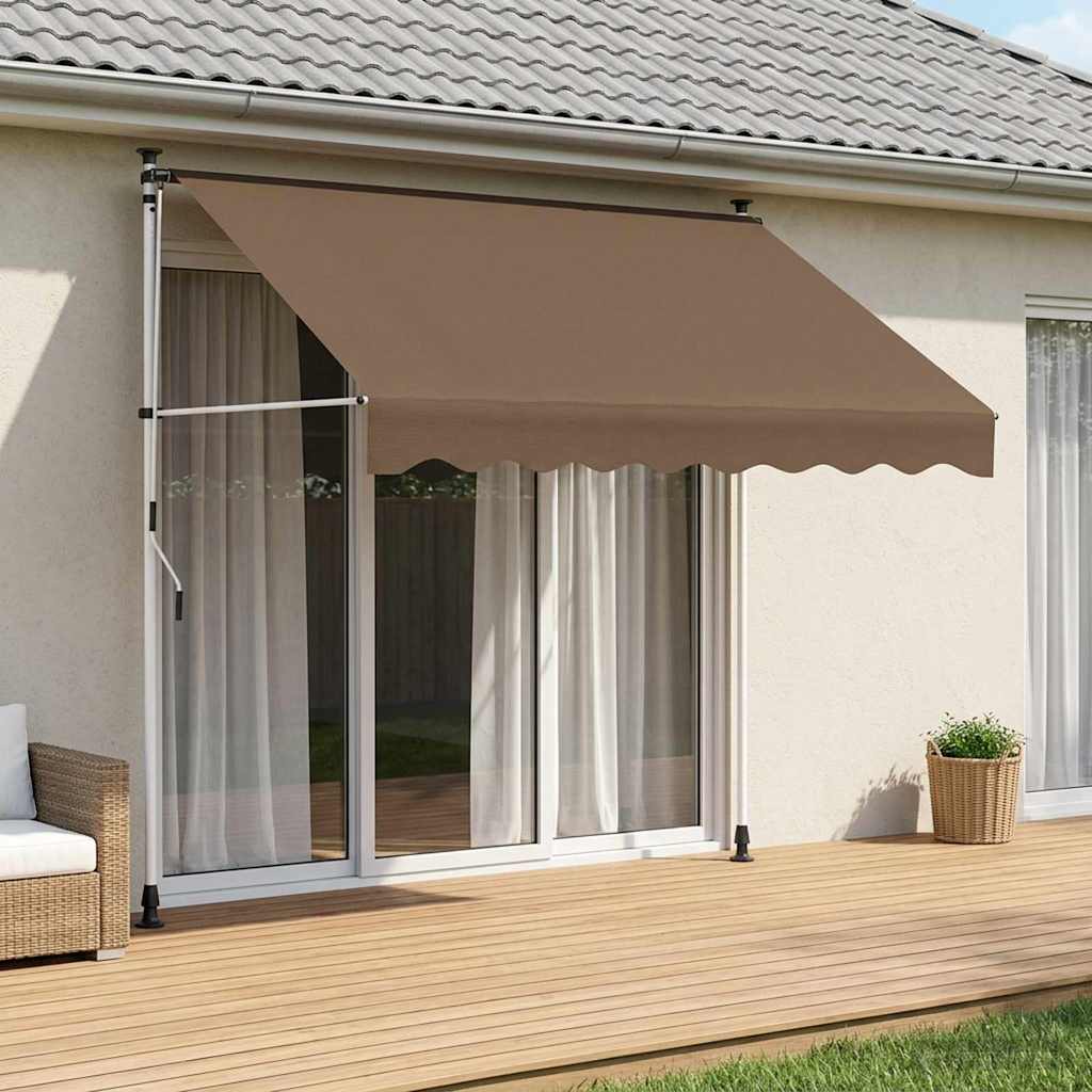 vidaXL Manual Retractable Awning Taupe 200 cm 1