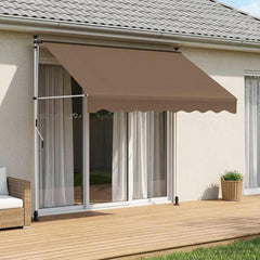 vidaXL Manual Retractable Awning Taupe 200 cm 1