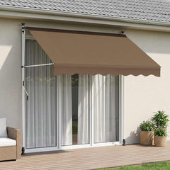 vidaXL Manual Retractable Awning Taupe 250 cm 1