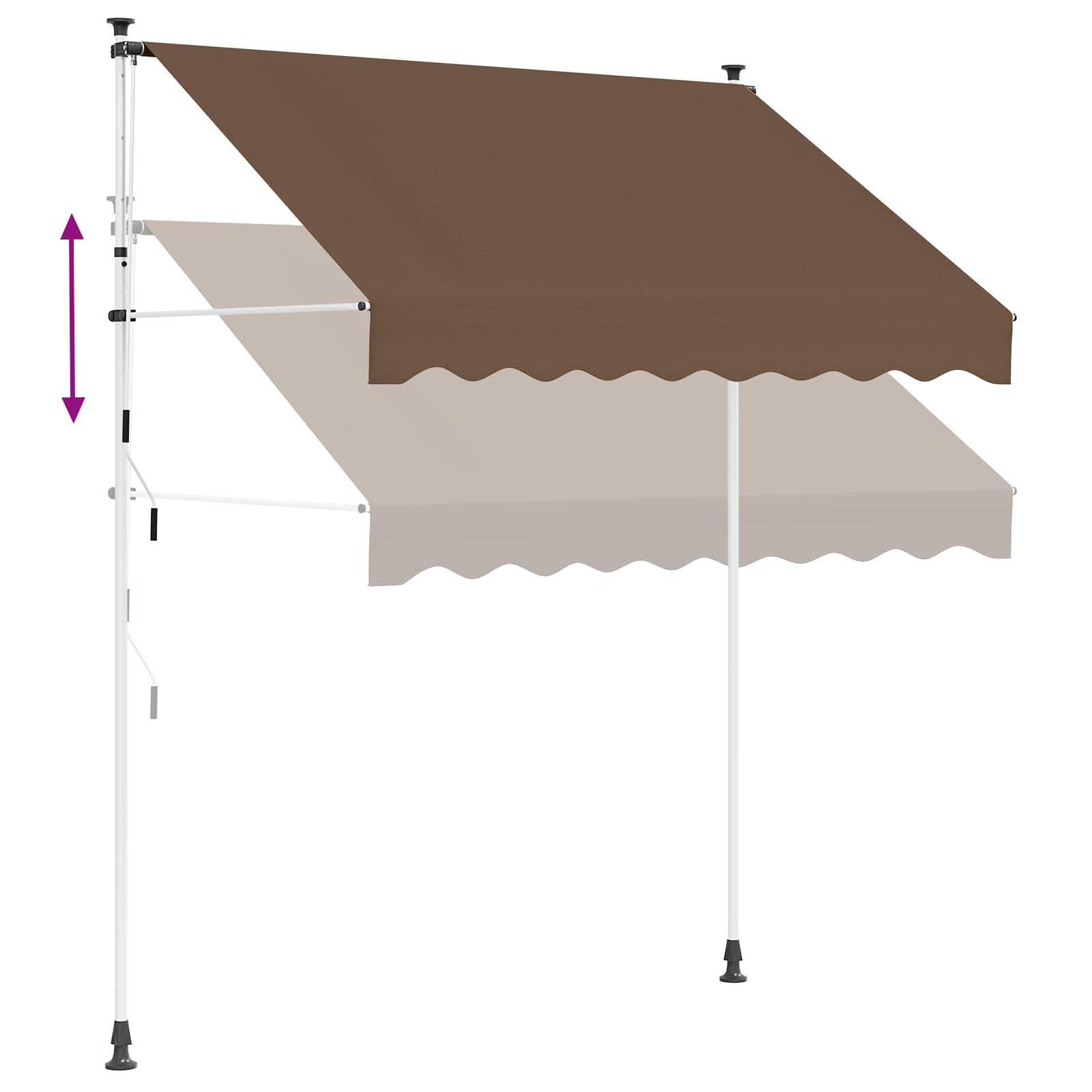 vidaXL Manual Retractable Awning Taupe 250 cm 6