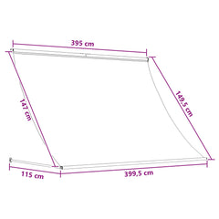 vidaXL Awning Anthracite and White 400 x 150 cm 6