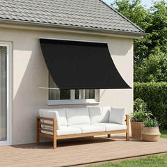 vidaXL Awning Black 400 x 150 cm 180 g / m² Polyester with PU Coated 1