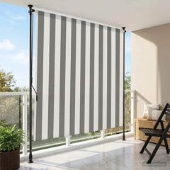 Outdoor Roller Blind 100 x 270 cm Anthracite and white