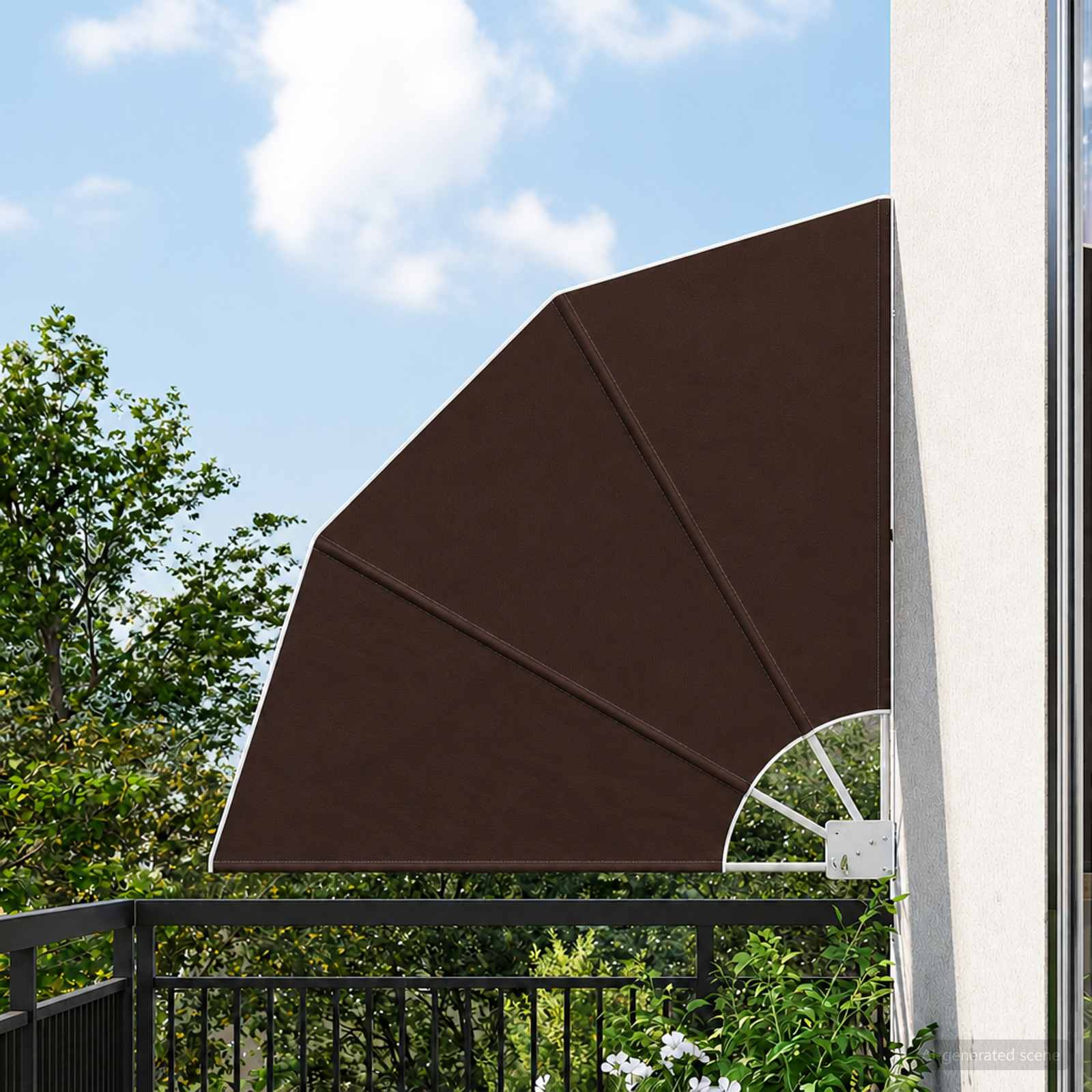 vidaXL Balcony Privacy Screen 210 x 210 cm Polyester Brown 1