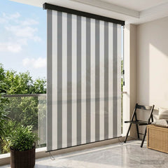 Outdoor Roller Blind 140 x 250 cm Anthracite and white