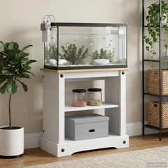 vidaXL Aquarium Stand CORONA White and Brown 60.5 x 30 x 60 cm 150 kg 1