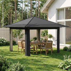 Gazebo 3.3 x 3.3 m Light grey and anthracite without sidewall