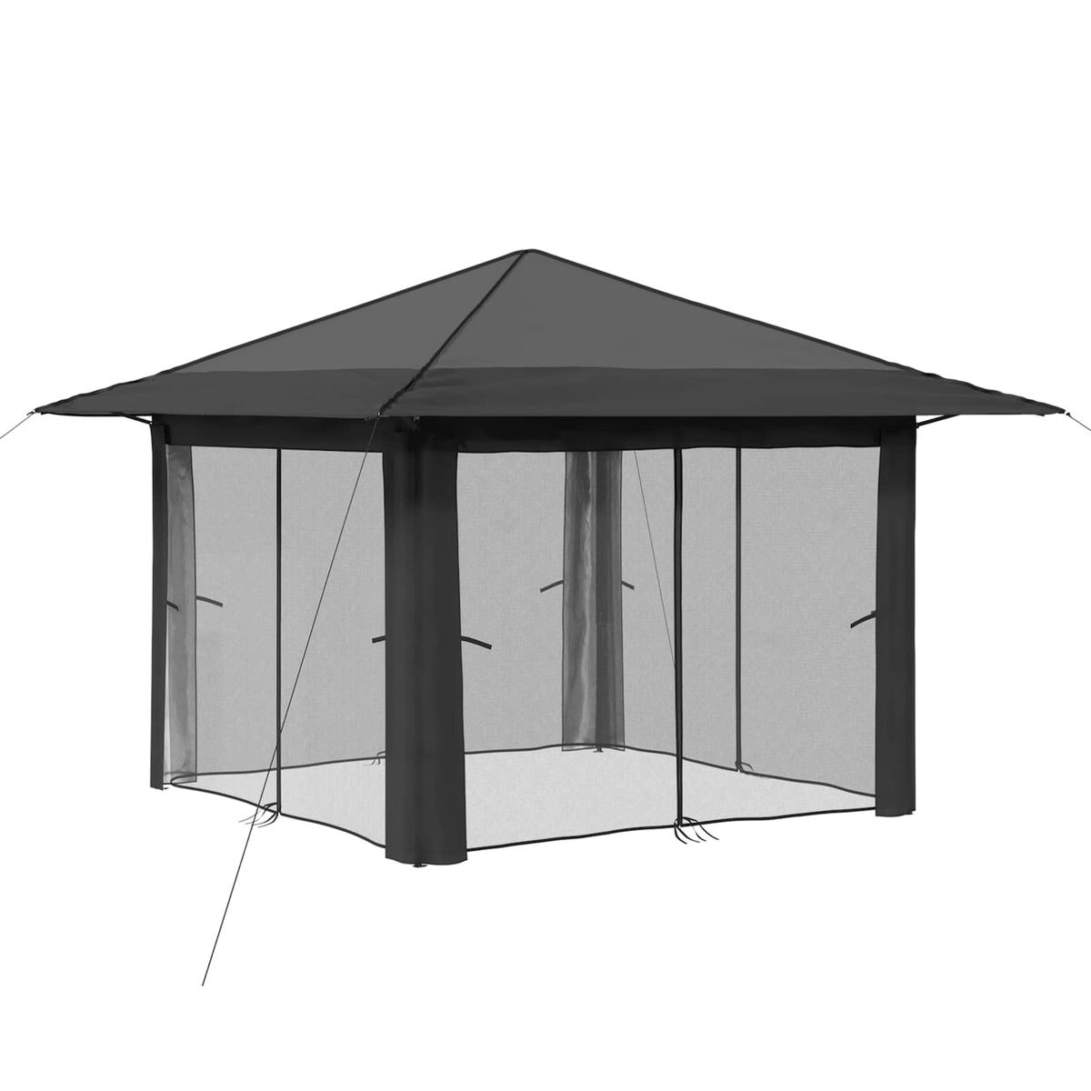 Gazebo 3.3 x 3.3 m Light grey and anthracite with 4 sidewalls