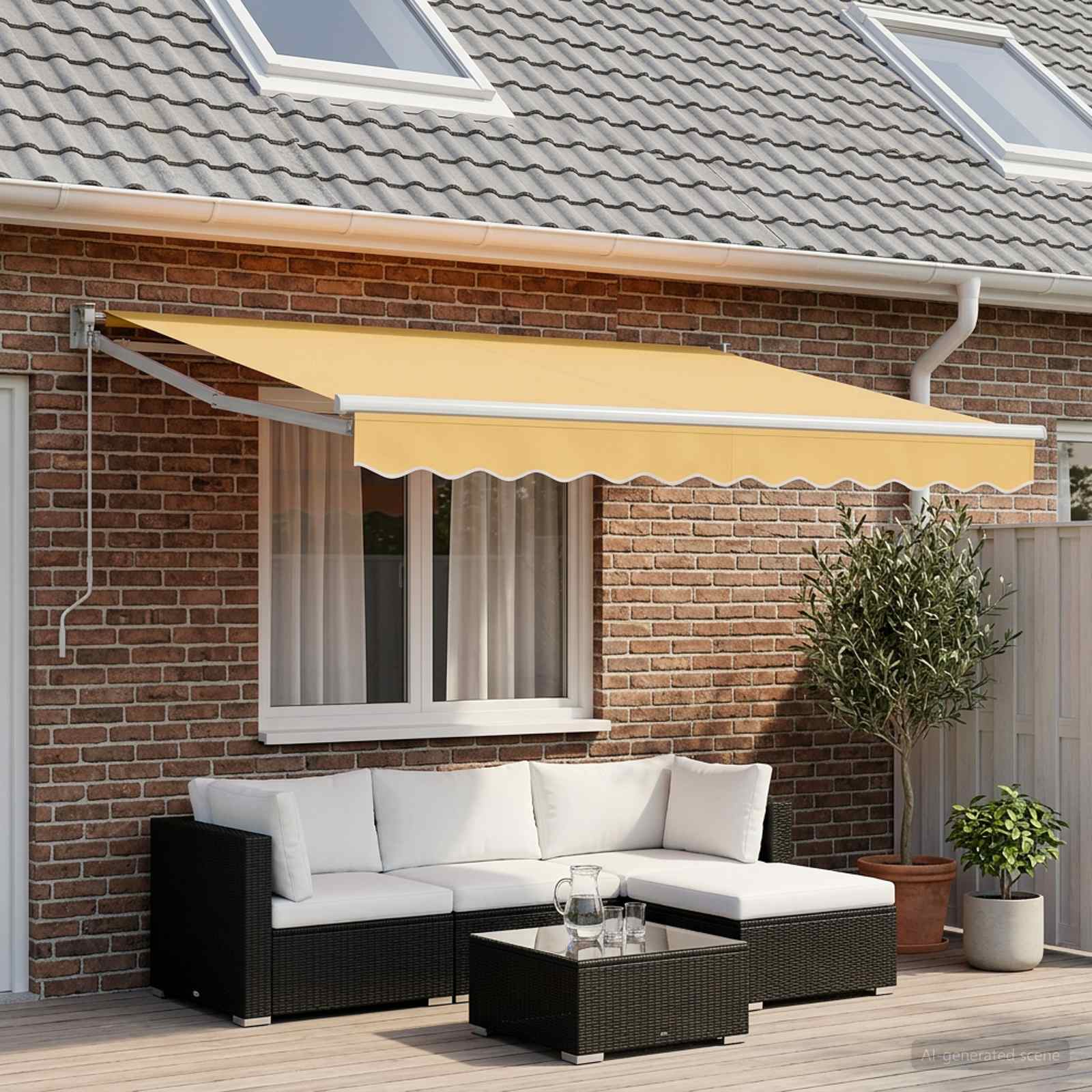 vidaXL Awning Canopy Replacement for 3x2.5 m Sand Polyester 1